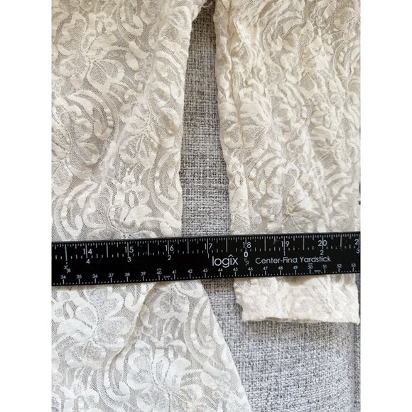 Vtg 90s Lace Romantic Dress Sz L Button Front Tie Back Victorian Fairy Whimsical - Picture 14 of 16